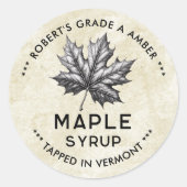 ヴィンテージメープルシロップ ラウンドシール (正面)