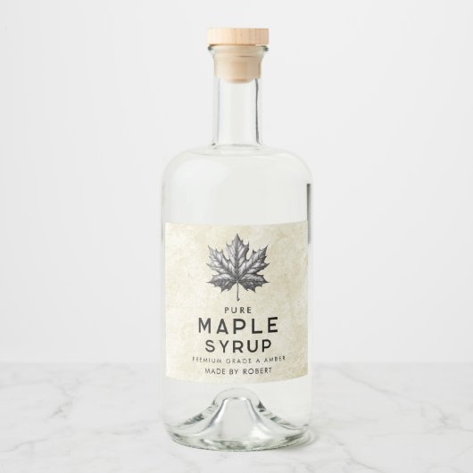 ヴィンテージメープルシロップ リキュールボトルラベル (正面)