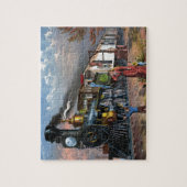 ヴィンテージメールトレイン旅行イラストレーションアート ジグソーパズル (縦)