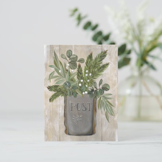 ヴィンテージメールボックスの新しいアドレス移動はがき ポストカード (スタンド正面)