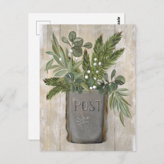 ヴィンテージメールボックスの新しいアドレス移動はがき ポストカード (正面/裏面)