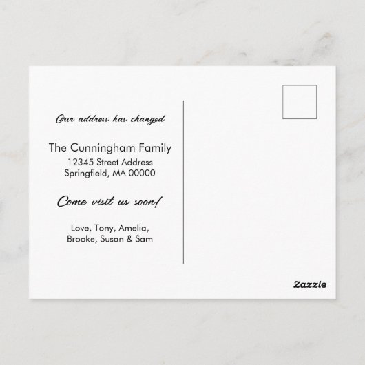 ヴィンテージメールボックスの新しいアドレス移動はがき ポストカード (裏面)