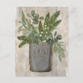 ヴィンテージメールボックスの新しいアドレス移動はがき ポストカード (正面)