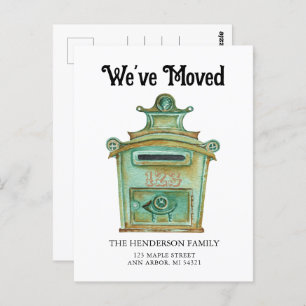 ヴィンテージメールボックスの移動案内はがき ポストカード