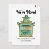 ヴィンテージメールボックスの移動案内はがき ポストカード (正面/裏面)