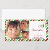 ヴィンテージメール休日のフォトカード シーズンカード (正面/裏面)