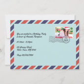 ヴィンテージメール封筒バースデーパーティー 招待状 (正面)