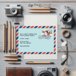 ヴィンテージメール封筒バースデーパーティー 招待状