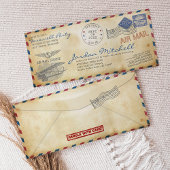 ヴィンテージメール軍隊送別パーティの招待状 カード