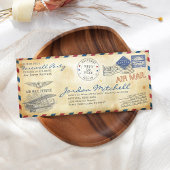 ヴィンテージメール軍隊送別パーティの招待状 カード