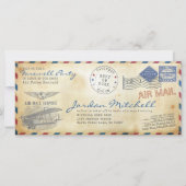 ヴィンテージメール軍隊送別パーティの招待状 カード (正面)