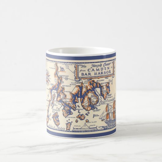 ヴィンテージメーンコーストカスタムマグ コーヒーマグカップ (中央)