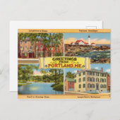 ヴィンテージメーン，ポートランドからの挨拶 ポストカード (正面/裏面)