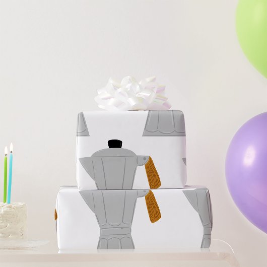 ヴィンテージモカポットコーヒーメーカーレトロエスプレッソ ラッピングペーパー