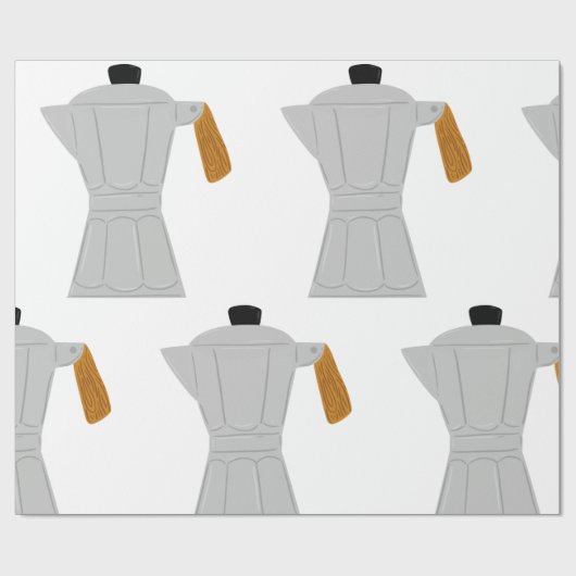 ヴィンテージモカポットコーヒーメーカーレトロエスプレッソ ラッピングペーパー (フラット)