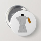 ヴィンテージモカポットコーヒーメーカーレトロエスプレッソ 缶バッジ (正面&裏面)