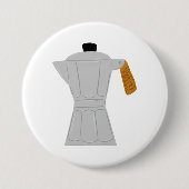 ヴィンテージモカポットコーヒーメーカーレトロエスプレッソ 缶バッジ (正面)