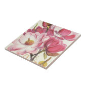 ヴィンテージモクレンの木の花ピンクの庭の花 タイル (側面)