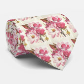 ヴィンテージモクレンの木の花ピンクの庭の花 ネクタイ (ロール)