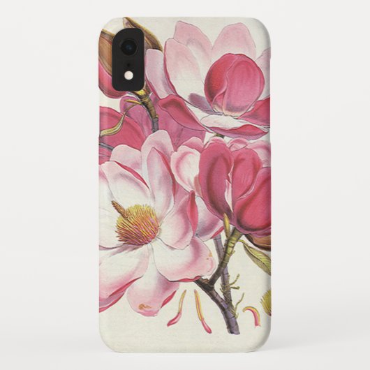 ヴィンテージモクレンの木の花ピンクの庭の花 Case-Mate iPhoneケース (裏面)