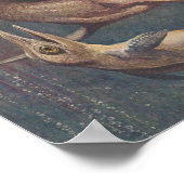 ヴィンテージモサウルス対イチヨサウルスプリント ポスター (角)