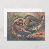 ヴィンテージモササウルスvs.魚竜プリント2音 ポストカード (正面/裏面)