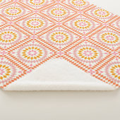 ヴィンテージモザイクキルトタイルのパターン(ピンクのオレンジ) シェルパブランケット (3/4)