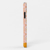 ヴィンテージモザイクタイルピンクオレンジパーソナライズされた Case-Mate iPhoneケース (裏面/右)