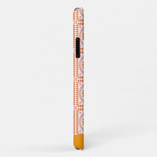 ヴィンテージモザイクタイルピンクオレンジパーソナライズされた Case-Mate iPhoneケース (裏面/右)