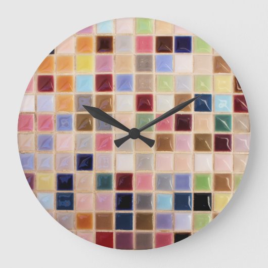 ヴィンテージモザイクタイル ラージ壁時計 (正面)
