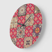 ヴィンテージモザイクタラベラオーナメント ラージ壁時計 (傾斜)