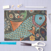 ヴィンテージモザイク抽象芸術花 薄葉紙 (クラフト)