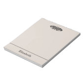 ヴィンテージモスイラストレーションブラックアンドバフ ノートパッド (回転)