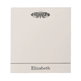 ヴィンテージモスイラストレーションブラックアンドバフ ノートパッド