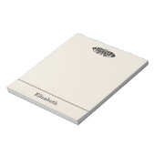 ヴィンテージモスイラストレーションブラックベージュパーソナライズされた ノートパッド (回転)