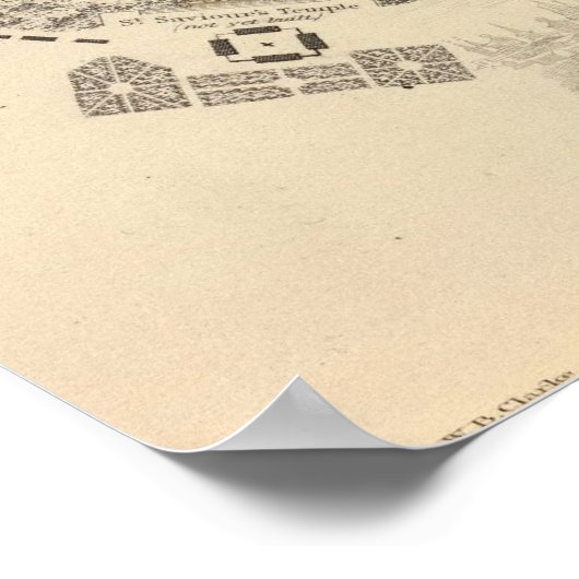 ヴィンテージモスクワの地図(1836年) ポスター (角)