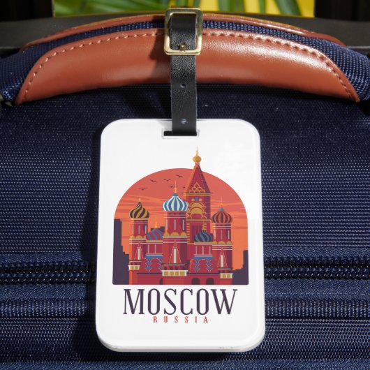 ヴィンテージモスクワロシアクレムリンスカイライン ラゲッジタグ (正面インサイチュ2)