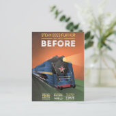 ヴィンテージモスクワ葉書き蒸気機関車 ポストカード (スタンド正面)