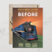 ヴィンテージモスクワ葉書き蒸気機関車 ポストカード (正面/裏面)