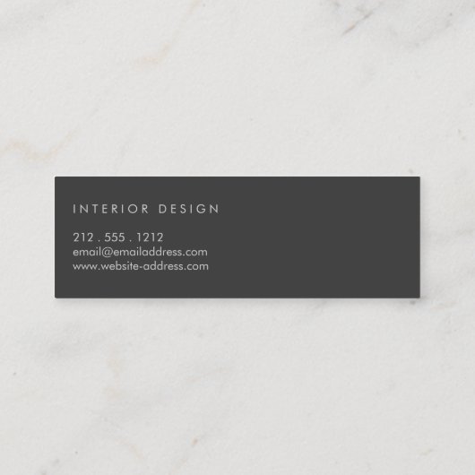 ヴィンテージモダニストインテリアデザイナースリム スキニー名刺 (裏面)