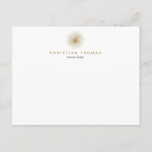 ヴィンテージモダニストインテリアデザイナーフラットノートカード ノートカード (正面)