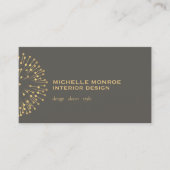 ヴィンテージモダニストスターバストインテリアデザイナーグレー 名刺 (正面)