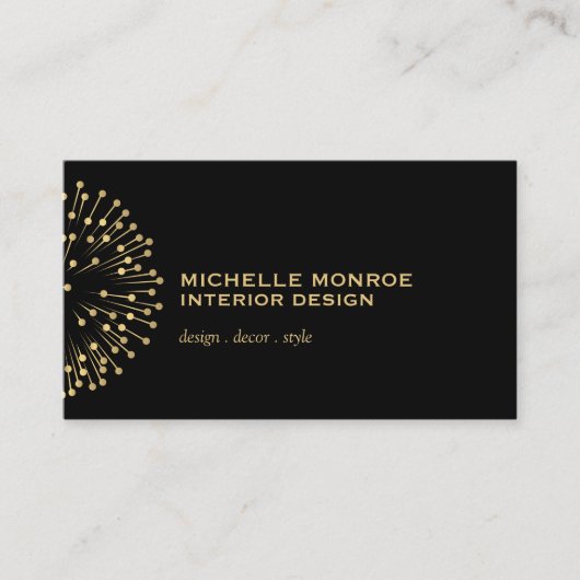 ヴィンテージモダニストスターバストインテリアデザイナーBlk 名刺 (正面)