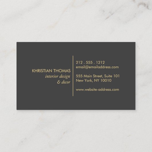 ヴィンテージモダニスト金ゴールドスプートニクインテリアデザイナー2 名刺 (裏面)