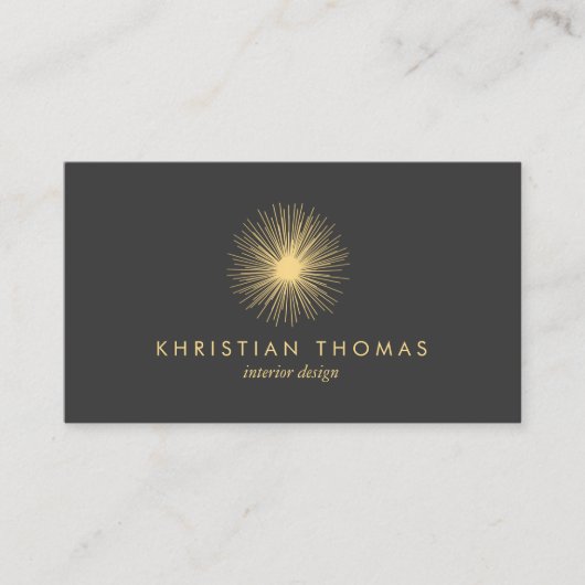 ヴィンテージモダニスト金ゴールドスプートニクインテリアデザイナー2 名刺 (正面)