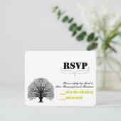 ヴィンテージモダンかわいいスワールツリーウェディングRSVP 出欠カード (スタンド正面)