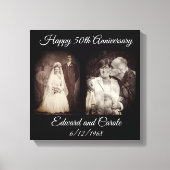 ヴィンテージモダンと結婚の写真50周年記念 キャンバスプリント (正面)