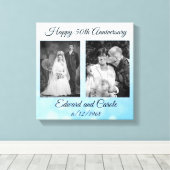 ヴィンテージモダンと結婚の写真50周年記念 キャンバスプリント (インサイチュ (ウッドフロア))