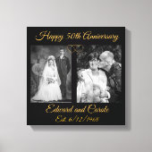 ヴィンテージモダンと結婚の写真50周年記念 キャンバスプリント (正面)