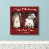 ヴィンテージモダンと結婚の写真50周年記念 キャンバスプリント (インサイチュ (ウッドフロア))